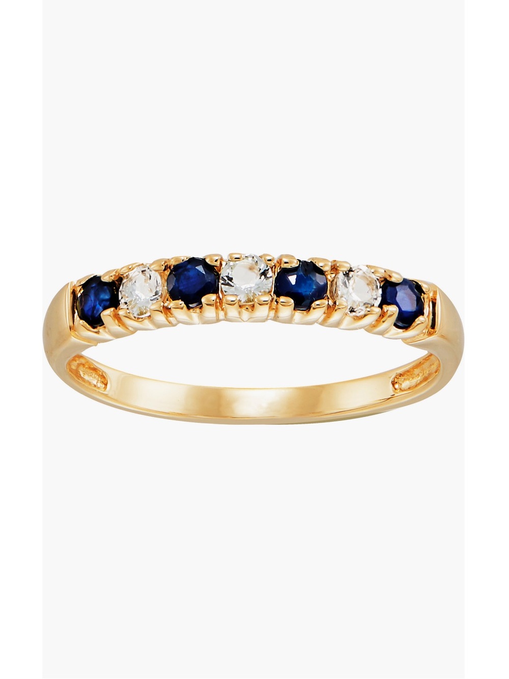 Frankie & Zoe Alternating Sapphire & White Topaz Ring